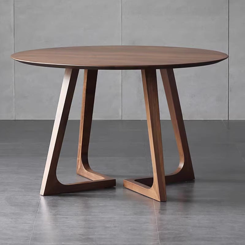 Solid wood round dining table - minimalist casual dining set, perfect for cafes, hotels, reception areas, and balconies