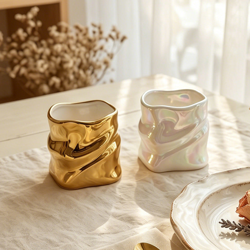 stainless steel creative twisted shape fruit fork set creative colorful ceramic storage jar wholesale