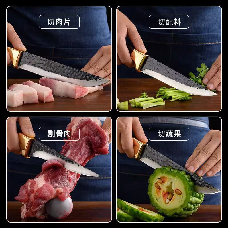 Stainless steel cutting knife, forged butcher, meat picking, pig killing, meat cutting, meat selling, bone shaving, sharp sheep slaughtering, bone picking and cutting knife