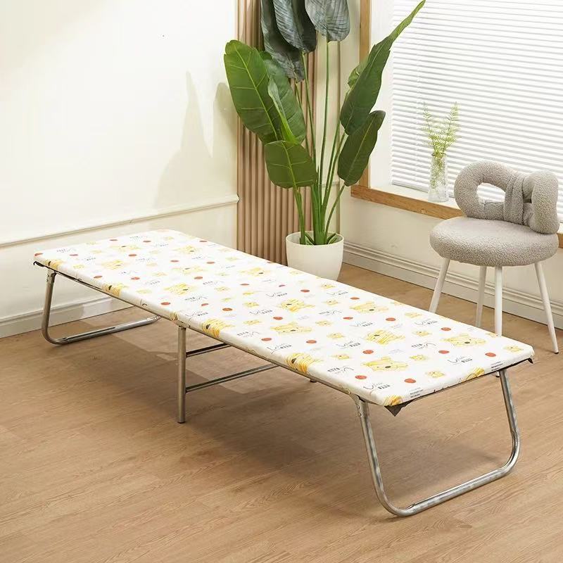 Outdoor foldable bed portable foldable indoor lunch break bed foldable wooden bed accompanying single bed lounge chair for home