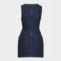 Amazon cross-border  summer sleeveless fashionable trendy minimalist casual denim dress for women