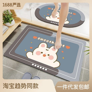 Bathroom floor mat, quick-drying, non-slip bath mat, dirt-resistant, washroom foot mat, bathroom absorbent mat, entryway doormat