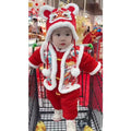 Baby new year's day outfit festive onesie baby winter clothes red hundred days first birthday dress fleece-linedthickened new year clothes