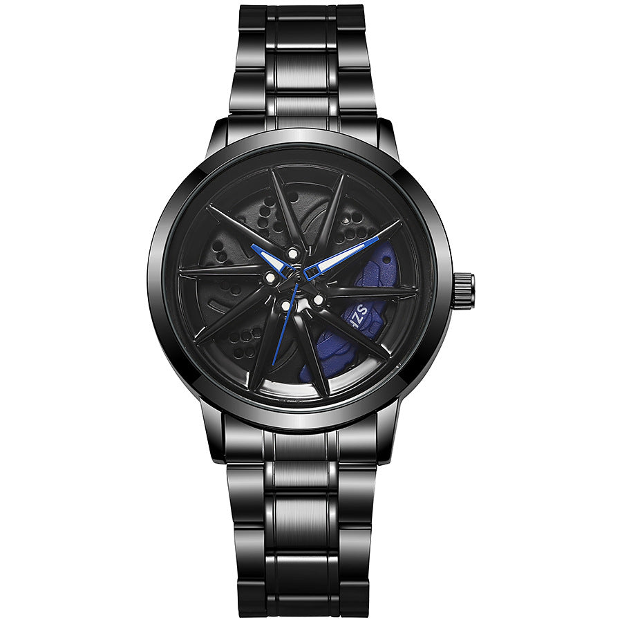 New arrival cool sports car wheel hub watch inner ring can rotate men quartz watch dial fashiontrendy watch