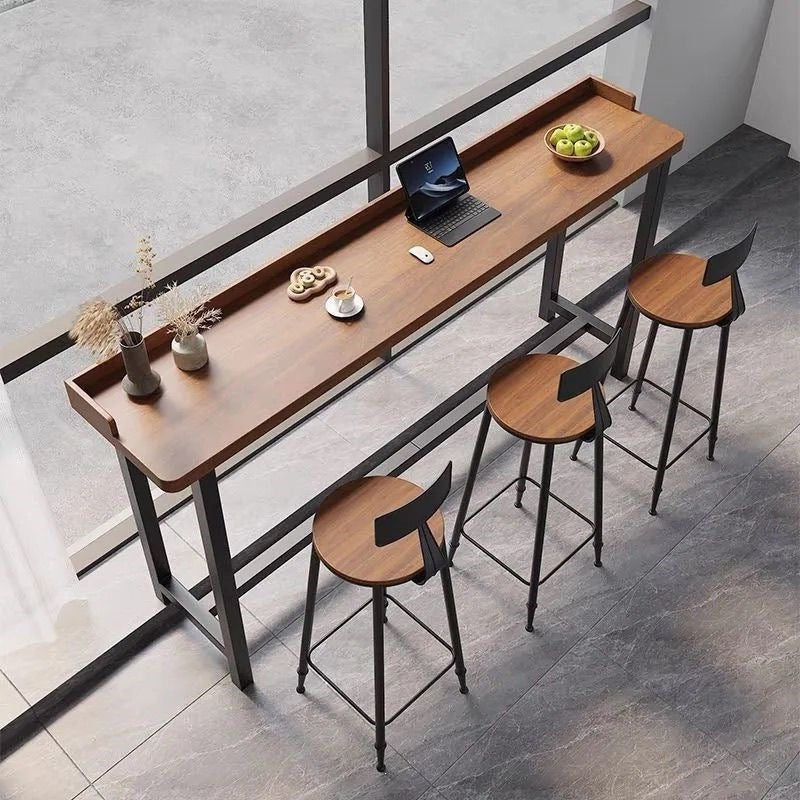 Solid wood bar table for home balcony casual small bar table high-leg table solid wood bar cabinetaccessible luxuryclassy long table
