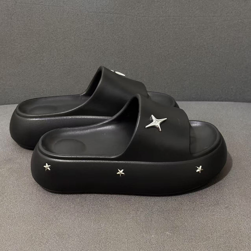 Thick sole slippers women's summeroutwearnew arrivalfashion indoor heightening beach shoes women's shit-stepping sandals wholesale