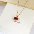 popular stylish copper inlaid with zirconium full diamond heart necklace accessible luxuryniche style women's fashion non-fading clavicle chain jewelry