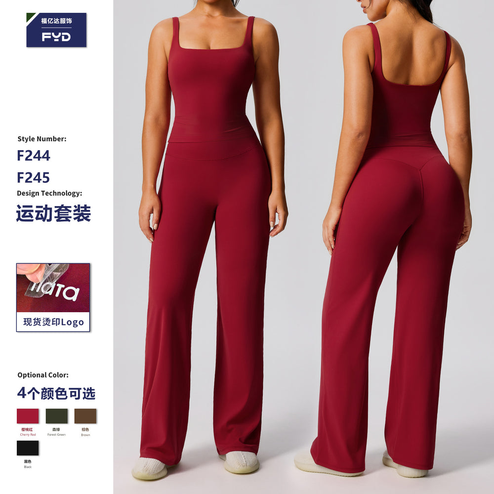 new arrival fitness clothing suit women's hip lifting slimming look sportswear two-piece setoutwear running yoga clothing suit