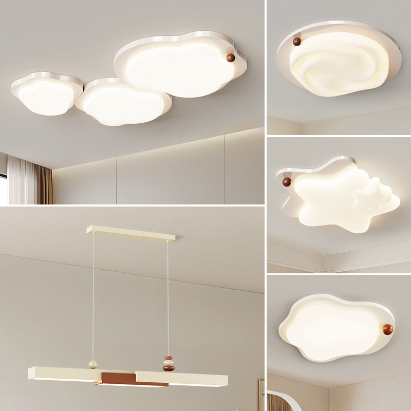 Cream wind bedroom study light eye protection intelligent high light transmission warm master bedroom ceiling light Zhongshan lighting combination package