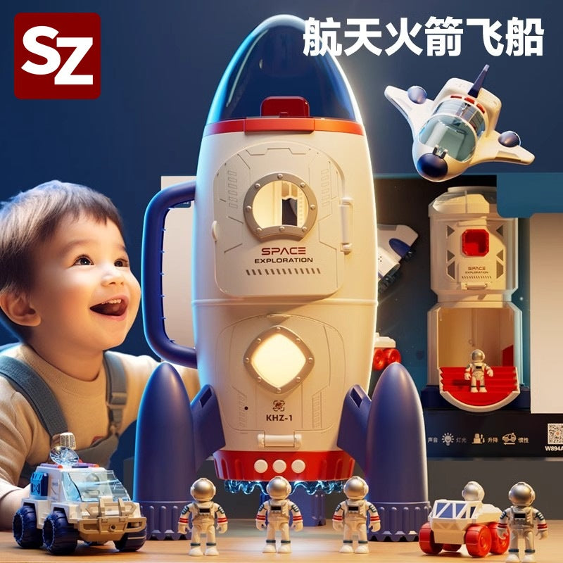 space rocket astronaut spaceship kids toy set airplane model boy gift 0-6 years old