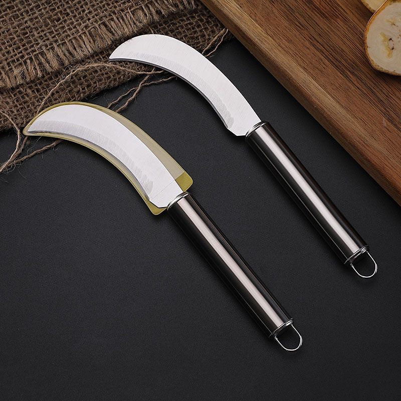 stainless steel paring knife, commercial banana and pineapple cutting scimitar, small sickle, curved jackfruit fruit knife