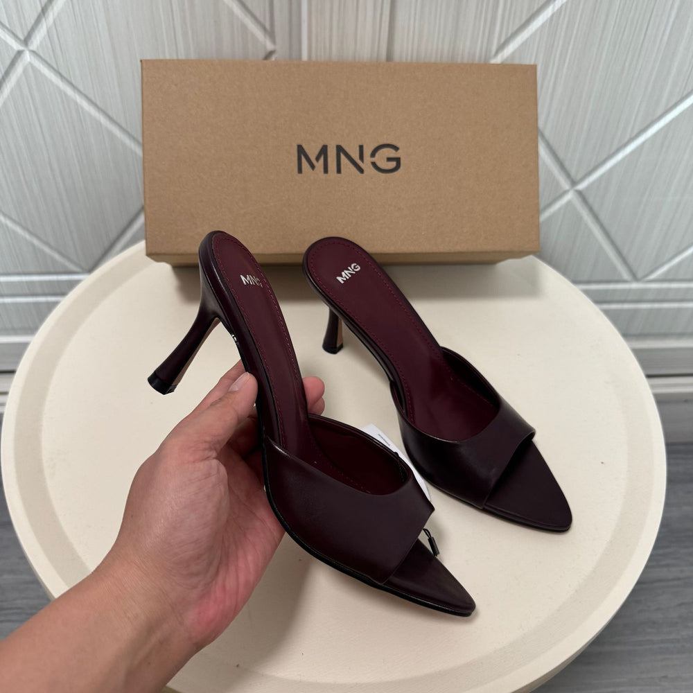 Mng women's slippers 2026 new summer mules stiletto heel open toe sandals fashion flip-flops women's outdoor wear