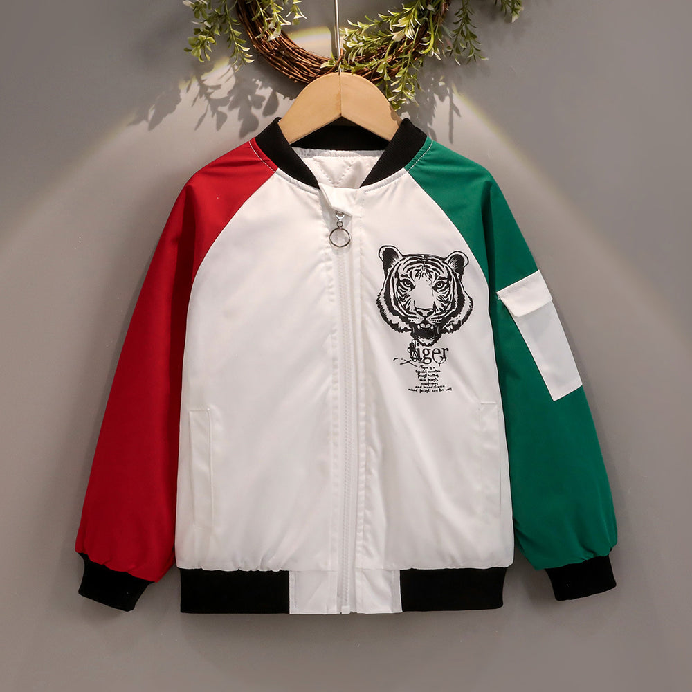 spring/autumn boys' baseball jacket: color block, short, casual, and versatile outerwear for mid-to-large children