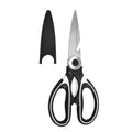 Stainless steel heavy-duty german-style kitchen scissors - durable, multi-purpose, everyday use (chicken bone, meat cutting, panda design)