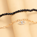 New arrival rice bead necklace wholesale fashion cross-border multi-layer devil's eye pendant jewelry women's fashion exaggerated clavicle chain