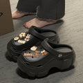 Thick sole heightened crocs popular women's outwear office non-slip breathable operating room toe half slippers women's summer