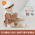 Babibele newborn crawling suit autumn and winter style dot glue non-slip cartoon terry heattech floor socks knee pads suit