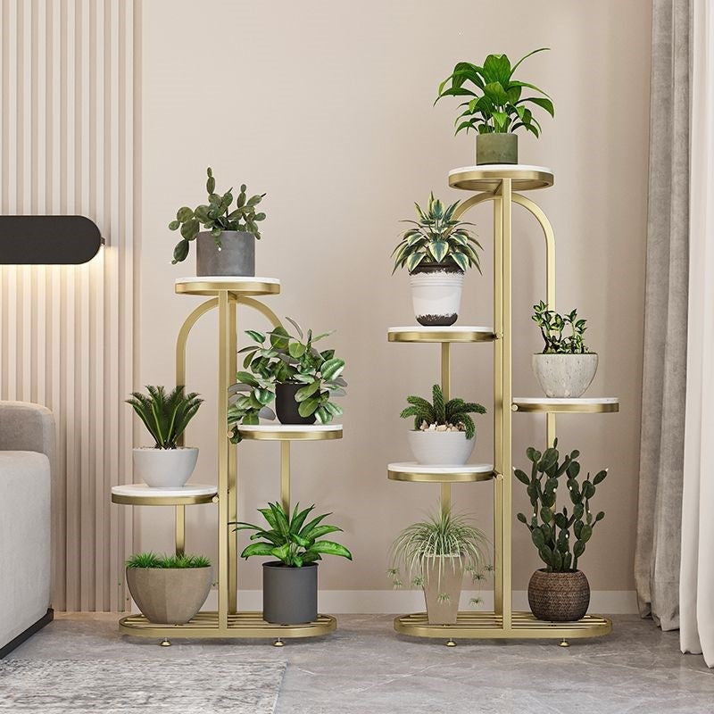 Accessible luxury multi-layer floor-standing flower shelf indoor living room storage rack iron art succulent flower rack balcony plant flower pot rack