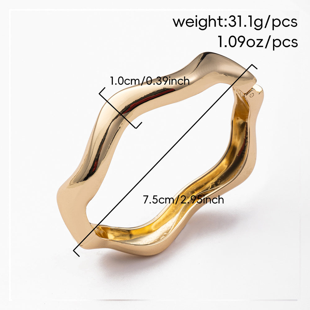 Irregular alloy bracelet wholesale european and american cross-border new jewelry female simple stylish circle electroplated open bracelet