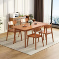 Cherry wood color dining table and chair all solid wood dining table combination dining chair for home rectangular solid wood dining table and chair combination