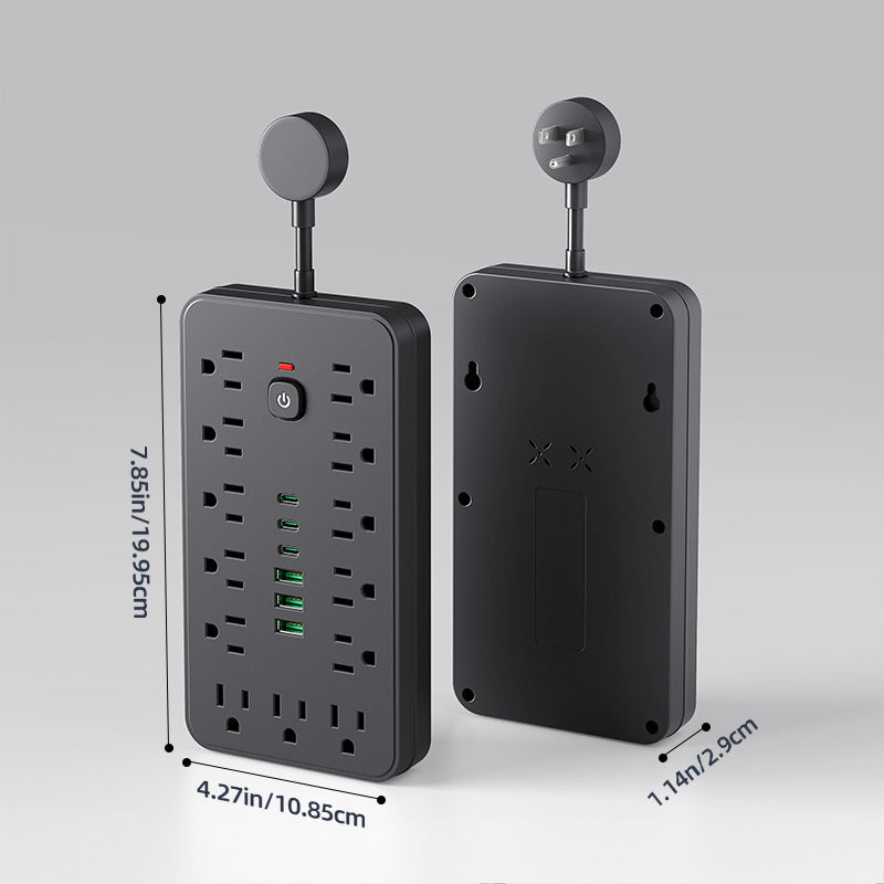 110v power strip extension cord with overload protection, usb charging outlet, us/canada/mexico standard, pd socket, taiwan version