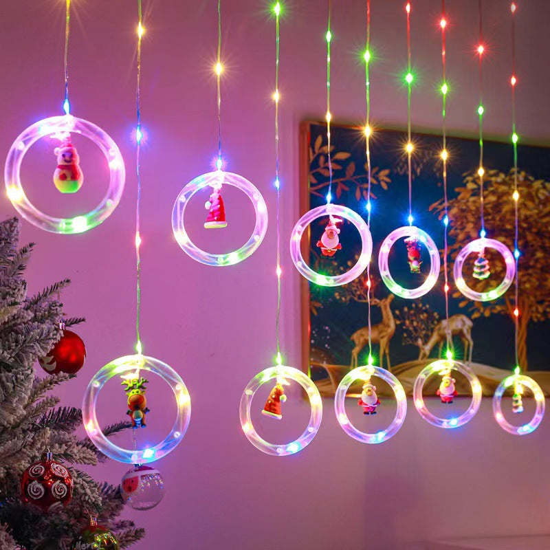 Christmas decorative light string star light string room curtain light atmosphere LED lights flashing Christmas tree ice strip light