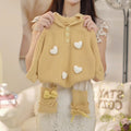 Girls' outfit set -  autumn/winter collection: stylish heart-hooded sweater (yellow top) & bow-tie leggings two-piece set