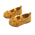Vancahao girls' slip-on soft sole flats -  autumn new korean style kids' loafers with tassel leather shoes