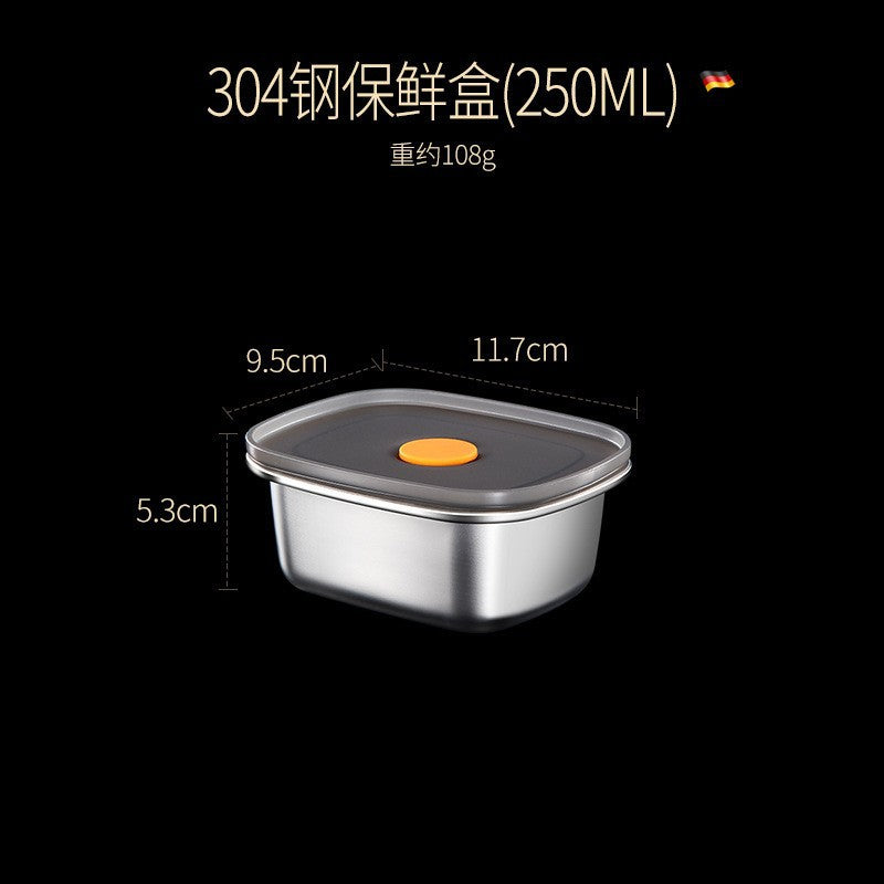 304 stainless steel refrigerator crisper, kitchen quick-frozen dumpling box, food box, sealed storage, frozen crisper