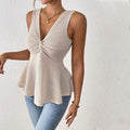 summer new arrival  women's fashion: chic & professional sleeveless v-neck t-shirt - slim fit, figure-flattering, and effortlessly elegant