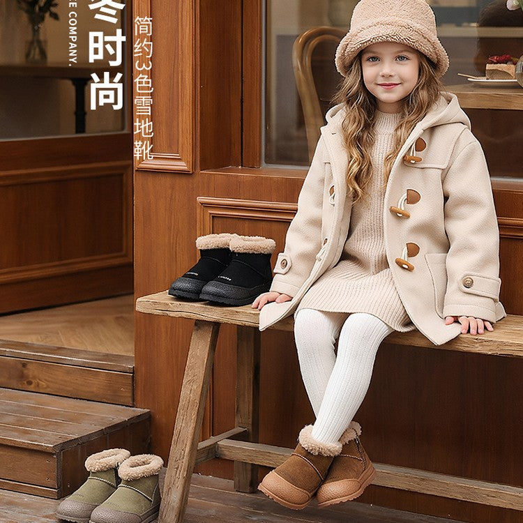 Kids' & baby's snow boots: new  winter collection - girls' thickened fleece-lined cotton boots, boys' warm first walker cotton shoes