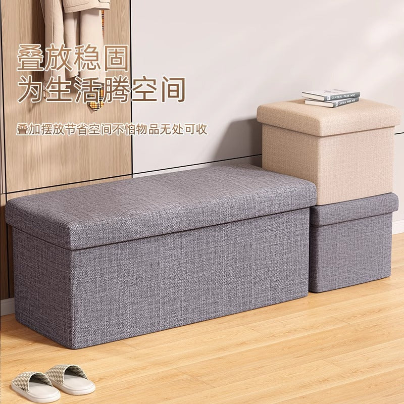 Customized storage stool storage box can seat people, change shoes, folding multi-functional toys, living room home storage box