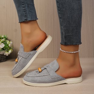 spring/summer new arrivals: plus-size women's half-slipper shoes for cross-border e-commerce. sizes 36-43 available. wholesale options available. dropshipping to  and