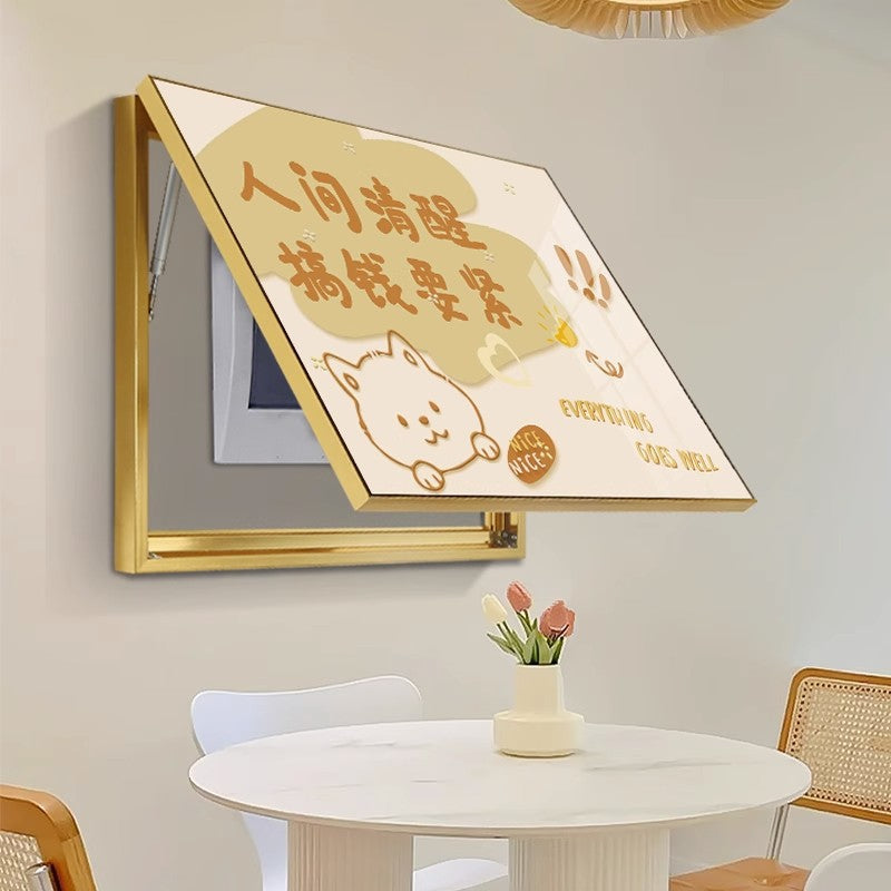 Meter box decorative painting modern simple cartoon electric switch distribution box hanging painting peace and joy meter box blocking mural