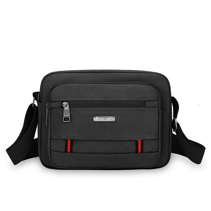 Foreign trade new men's shoulder bag business multi-layer simple texture canvas bag large capacity lightweight trendy messenger bag