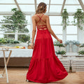 European and american women's clothing  new arrival: flowy, figure-hugging evening gown with open back and spaghetti straps - elegant plus size dress