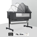 Multifunctional foldable crib, portable newborn bassinet, convertible baby bed, splice-together large bed