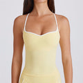 Fitness tops sling sexy spaghetti strap contrast color white stripes halter sports intimates bra vest yoga suit women