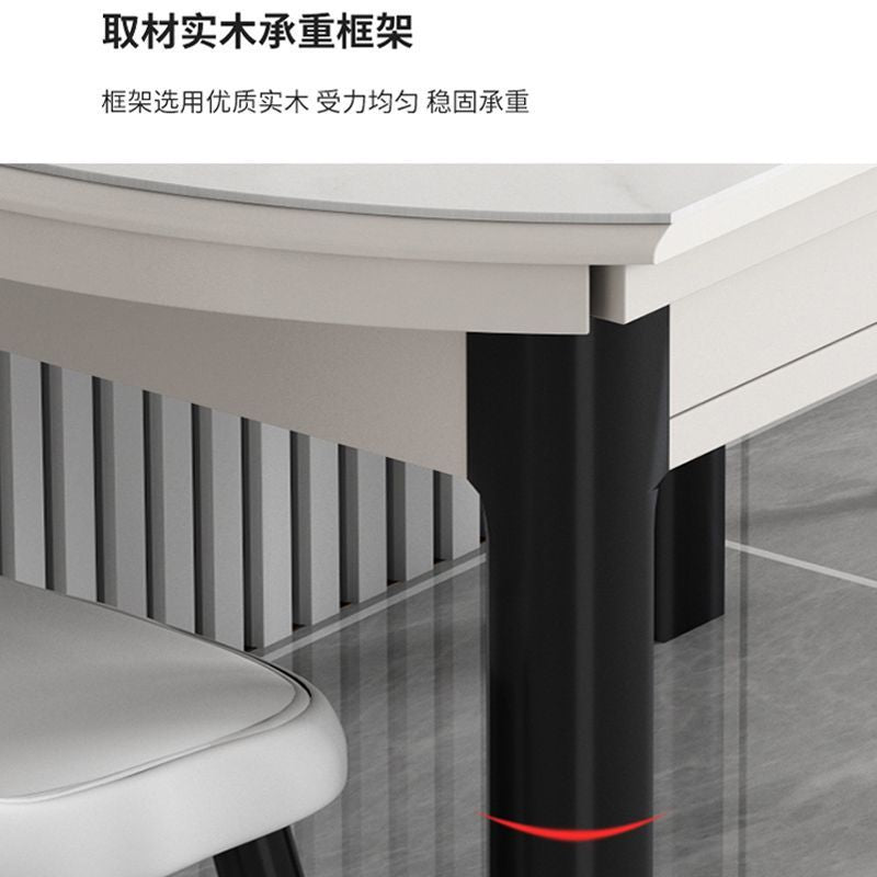 Tempered glass dining table - modern minimalist, light luxury design for small spaces. available in round or square, extendable and convertible. solid wood frame