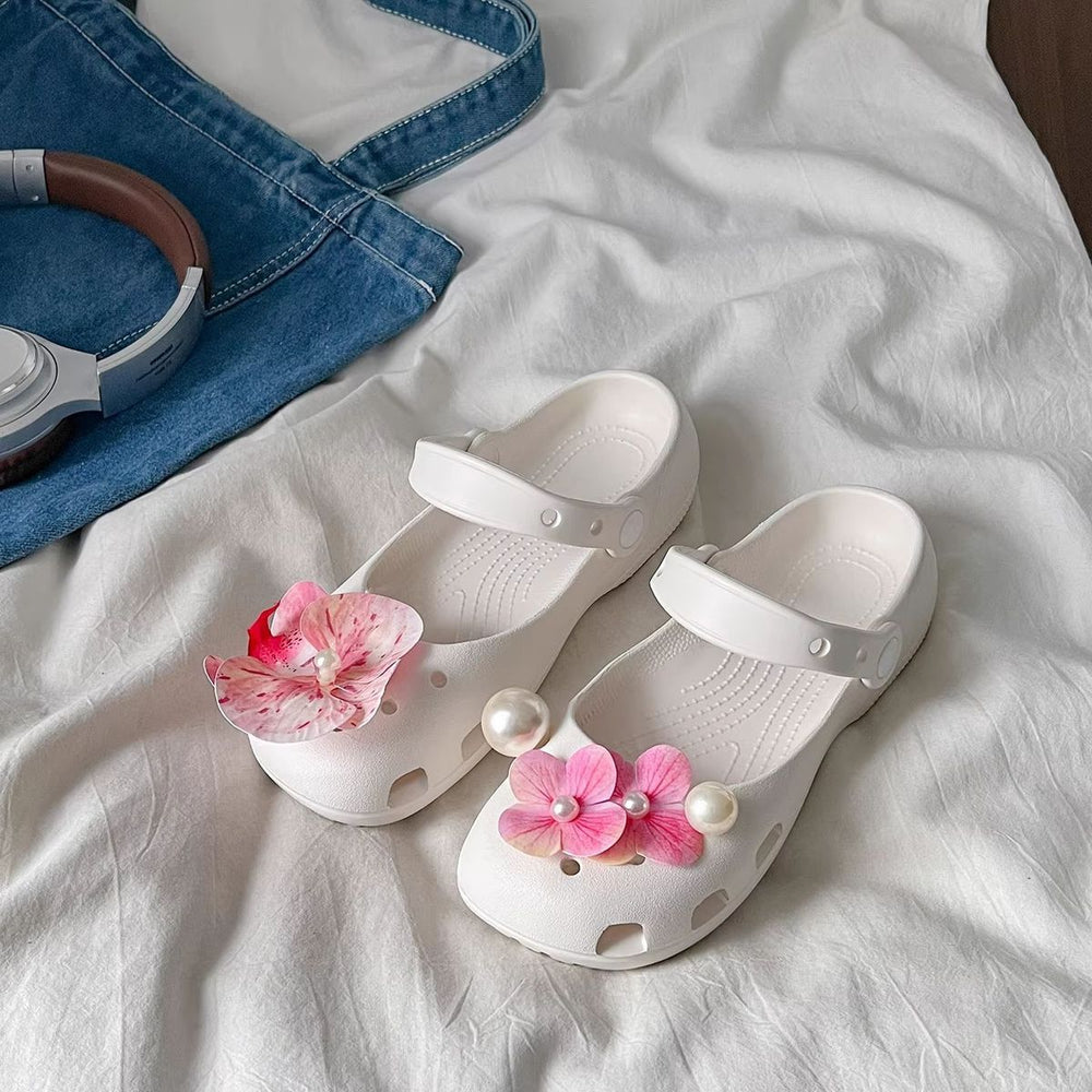 Ballet clogs new arrival slip-on cut out women's slippers summer sweet style seaside beach clogs women's shoes outwear