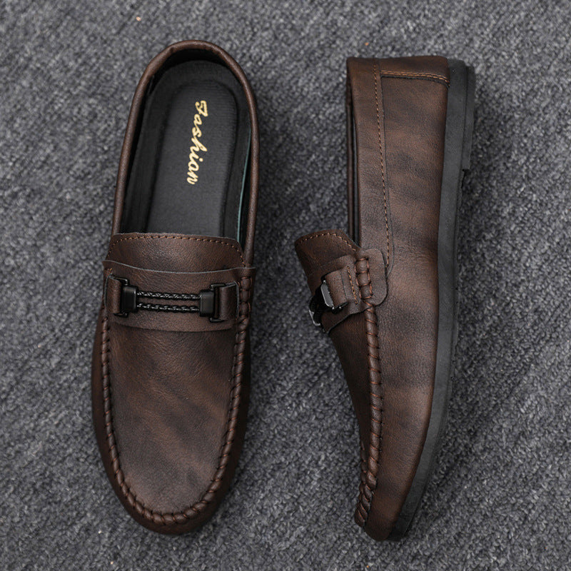 High-end formal summer soft-soled business casual waterproof lightweight leather men's loafers, men's platform breathable shoes