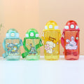 Factory custom cartoon kids water bottle student straw water jug big belly cup portable plastic sealed creative gift