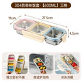 Three-compartment lunch box ●600ml dopamine (304 stainless steel)