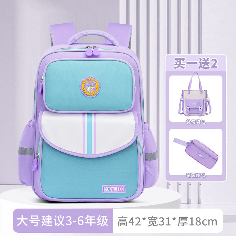 New primary school schoolbags for children in grades 3-6 to reduce the burden and wear-resistant Shaodong students  wholesale, light and cute