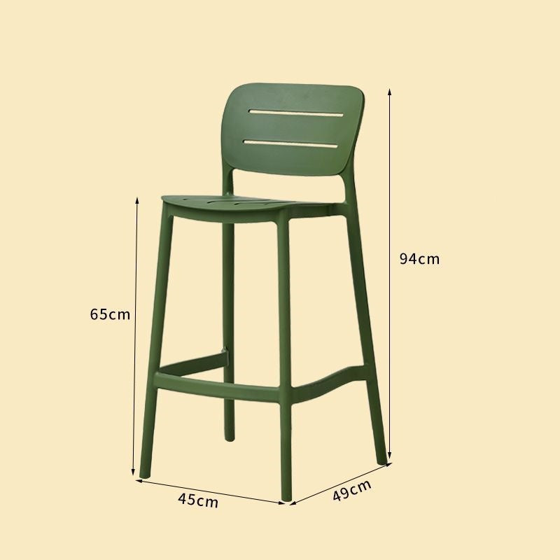 Nordic designer bar stool - modern minimalist, light luxury plastic bar chair, stackable, trendy bar outdoor high stool