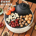 Household oven convenient round oven tea making barbecue multi-function barbecue grill outdoor barbecue charcoal