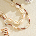 Bohemian necklace wholesale: cross-border fashion, beachy style, seashell necklace for women, vintage versatile, conch layering jewelry