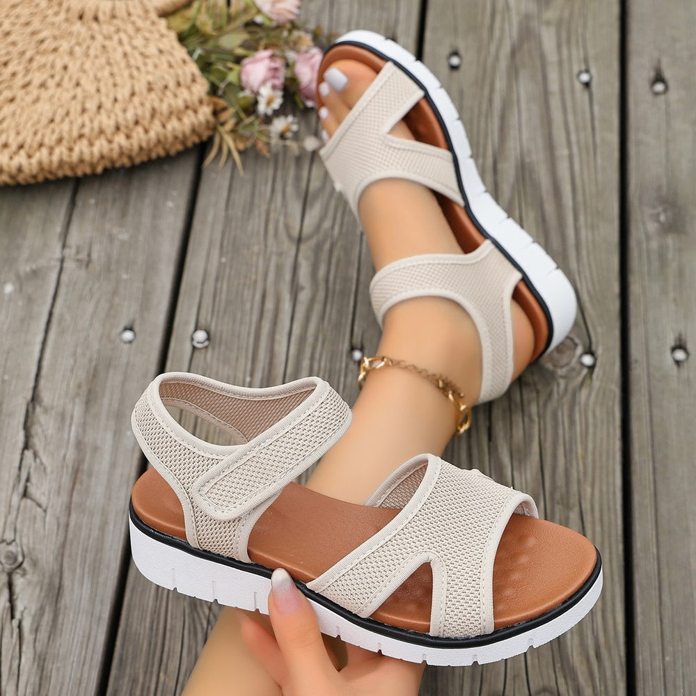summer new arrival: plus size women's casual comfortable peep-toe soft sole roman style sandals wholesale