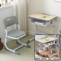 E1 grade eco-friendly, pre-assembled, integrated desk and chair set - adjustable height, perfect for elementary school students and kids' study tables