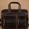 Casual retro genuine leather men's briefcase 15.6inch business handbag shoulder crossbody bag cowhide men's bag